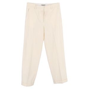 Pre Loved miu miu Tailored Cuffed Hem Pants Women white | ecru Trousers